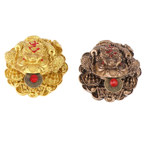 Feng Shui Toad Money fortune Frog Toad Kotitoimiston sisustus Bronze one size
