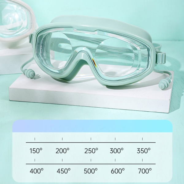 Svømmebriller Anti-dugg Justerbare optiske linser Voksenramme black one size