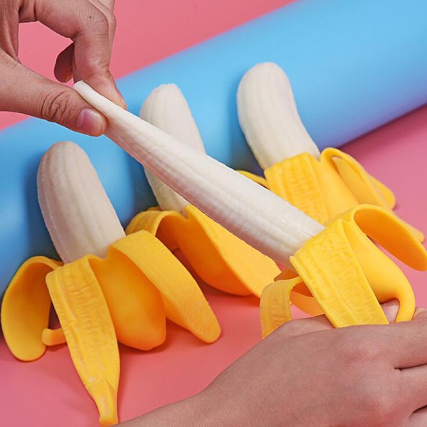 Elastisk simulering Banan Langsomt stigende Legetøj Stress Reliever Anti Yellow One size