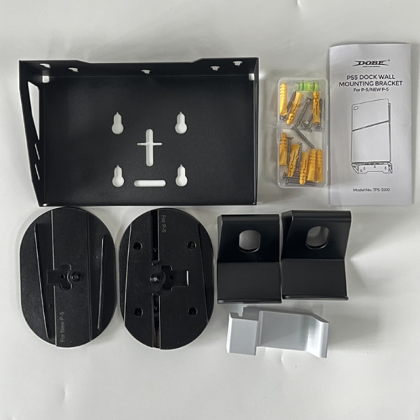 Väggmonteringssats för PS5 Slim/PS5 2 Löstagbar kontrollhållare Black A1