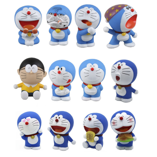 Kawaii Anime Doraemon Nobita Nobi Action Figur Modell Toys e Co Blue B