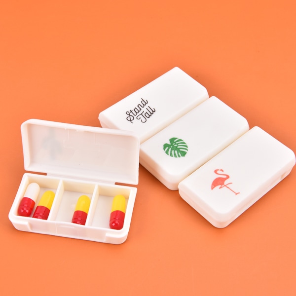 Mini Pill Box 3Grids nettbrettetui Travel Tablet Container Medici Multicolor