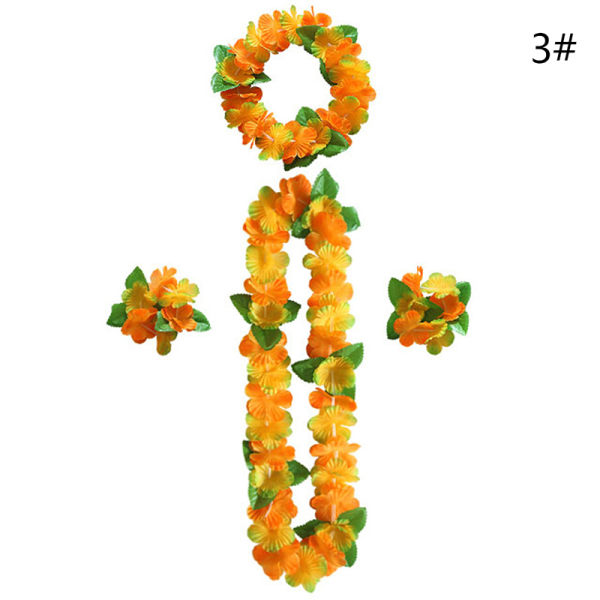 4 kpl / set Hawaiian Flower leis Garland kaulakoru tee-se-itse koristelu F 2 One Size