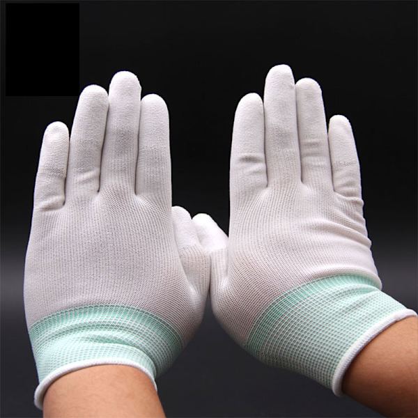 Anti Static ESD Elektroniske Arbejdshandsker Pu Finger PC Antiskrid White one size