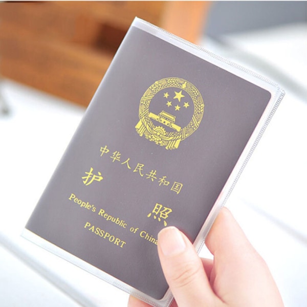 Gjennomsiktig gjennomsiktig passdekselholder Veske Organizer ID-kort Clear