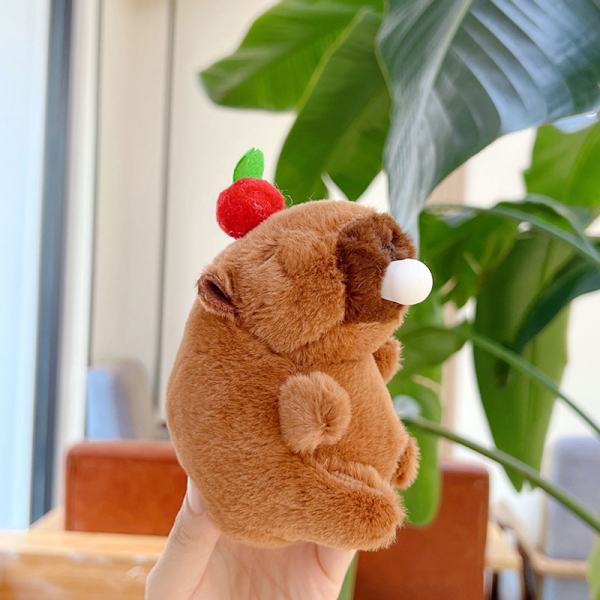 Søt Tegneserie Kapybara Pluss Nøkkelring Kawaii Dukke Nøkkelring Ryggsekk A6