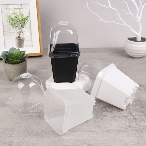 5st fyrkantig liten blomkruka med fuktkupol lings ing krukor Black one size