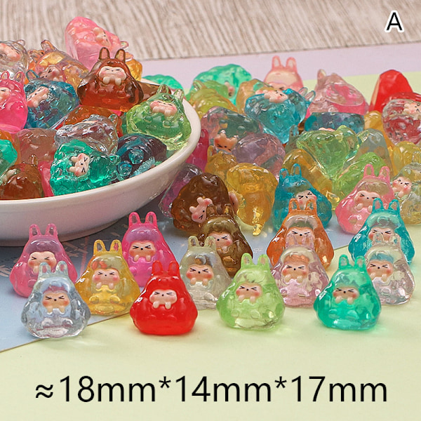 10 stk. Mini Lysende Havedekoration Harpiksfigurer Miniatur A