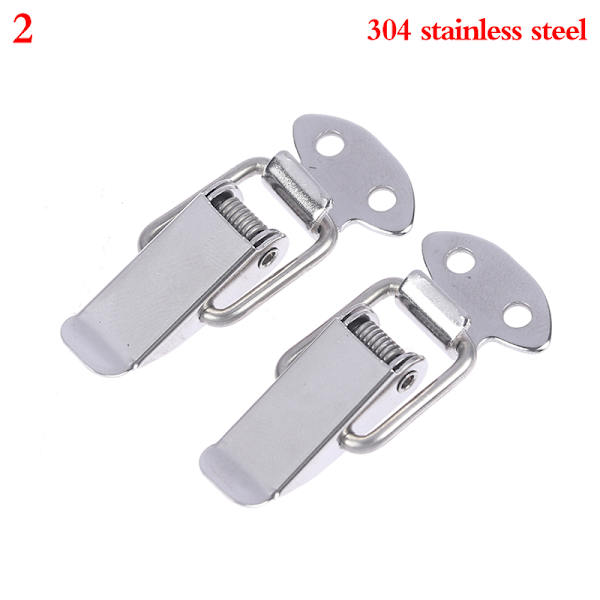 2ST Bagage platt munspänne verktygslåda fjäderlås rostfritt st Silver one size