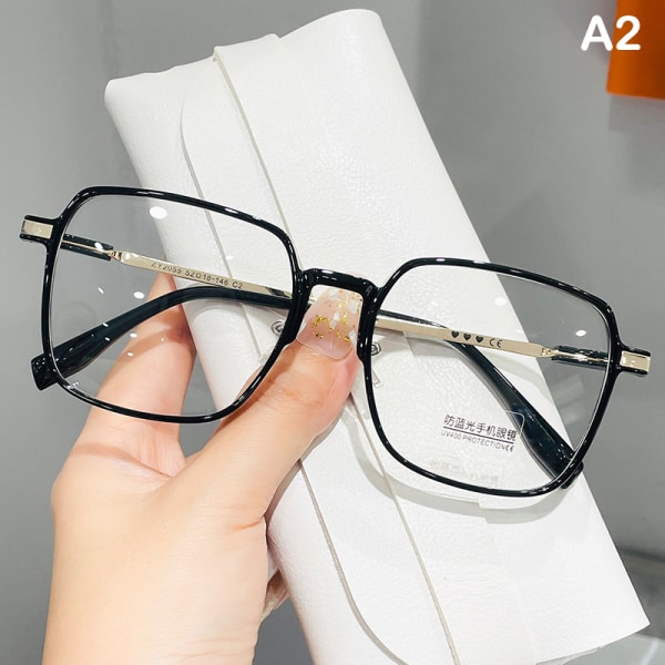 Anti Blue Light Briller Kvinner Menn Stor Frame Transparent Eyeglass A2 one size