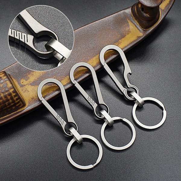 Titan Spännen Utomhusverktyg Titanium Alloy Nyckelring Tiranium Silver 80cm
