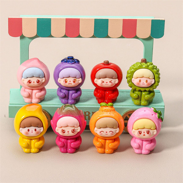 Kawaii tecknade hartsfigurer i resin, små prydnader, barnkalas onesize