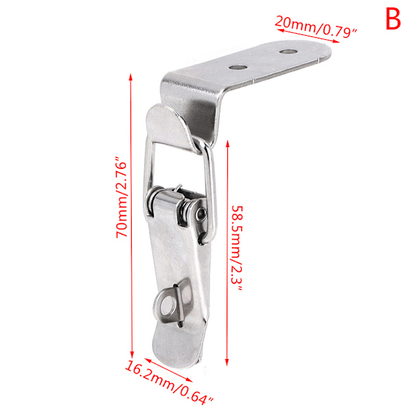 90 grader Duck-mouth Spänne Krok Lås Fjäder Drag Toggle Spärr Silver B