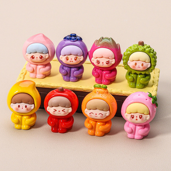 Kawaii tecknade hartsfigurer i resin, små prydnader, barnkalas onesize