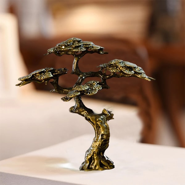 Mini Tervetuloa Pine Miniatyyri Figurine Copper Tree Decor Bonsille Champagne color M