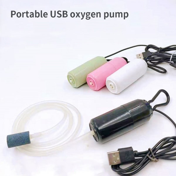 Bärbar Mini USB Aquarium Fish Tank Syrgas Luftpump Mute Energ White one size
