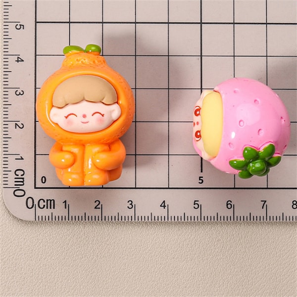 Kawaii tecknade hartsfigurer i resin, små prydnader, barnkalas onesize