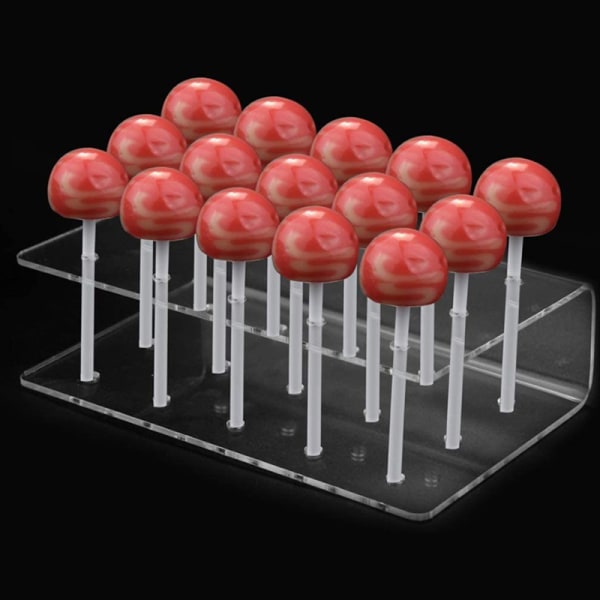 4 kpl Cake Lollipop -telineen näyttöteline, 15 reikää, kirkas akryyli H Clear onesize