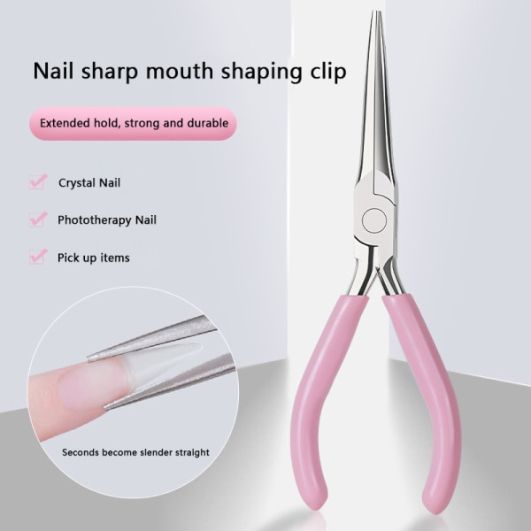 Remover Nail Shaping Clip Crystal Nail Specialformad pincett Pink onesize