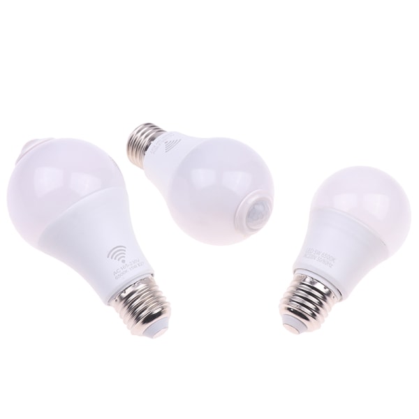 E27 PIR Bevægelsessensor Lampe 5W 9W 15W LED Pære med Motion Senso White light 5W no induction