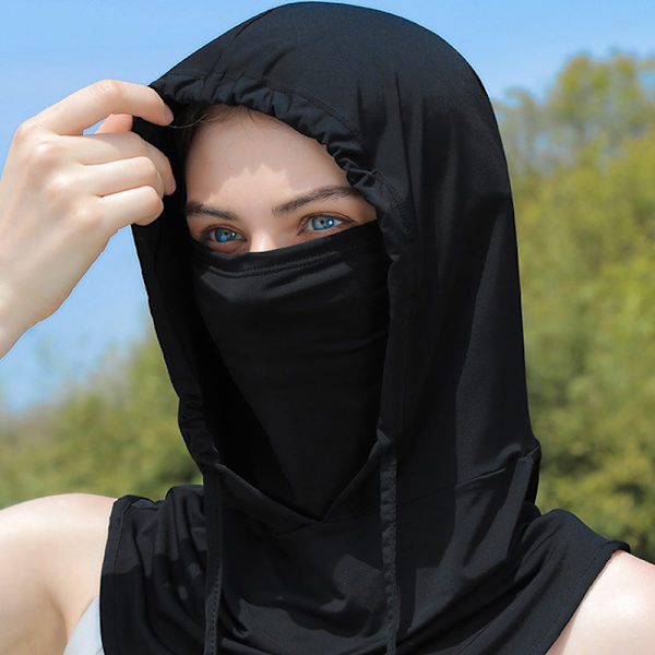 Ansiktsmask Solskydd Huva Hatt UV-skydd Is Silke Halsduk Män Kvinnor Light gray