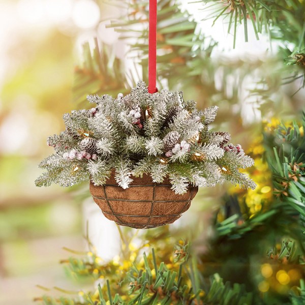 Træ juleblomst kurv formet dekoration Xmas Tree Pend A2 onesize