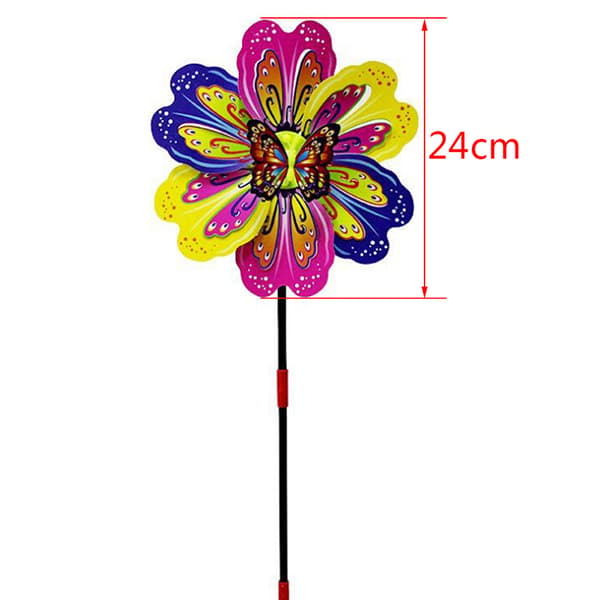 Sommerfugleblomst Vindmølle Farverig Vindspinner Have Gård De One Size