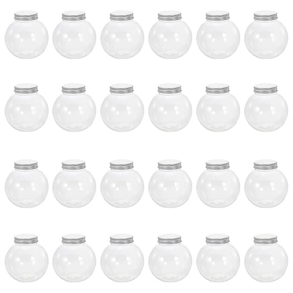 24 st julgodisburkar Saftflaskor Förvaring Transparent Behållare 24pcs
