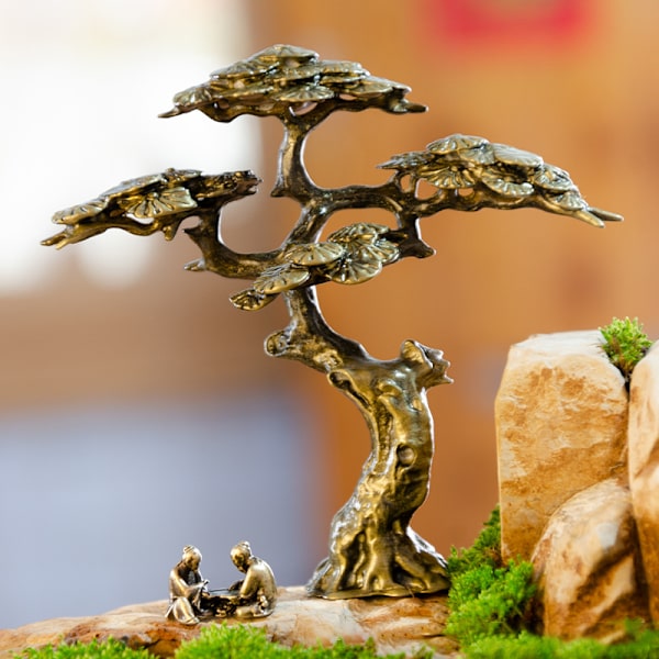 Mini Welcome Pine Miniature figur kobbertræ dekoration til Bons Champagne color M