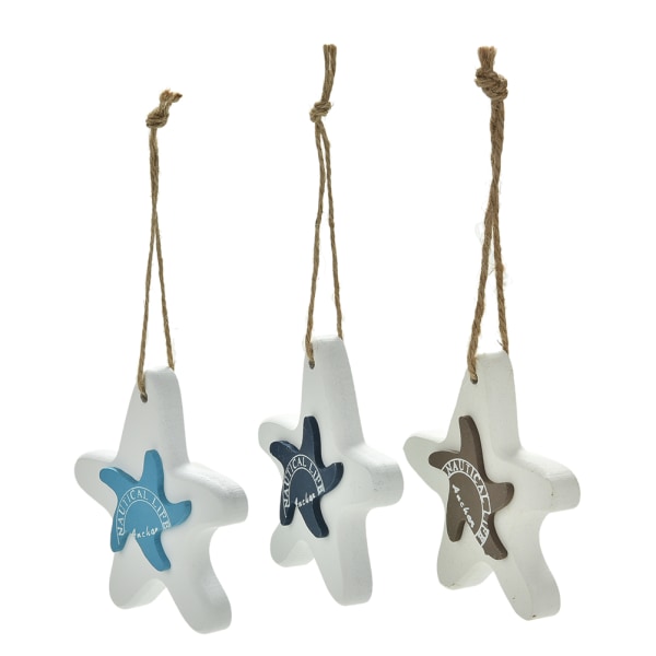 1 Stk Middelhavet Sjøstjerne Hung Fish Nautical Decor Hang Craf B One Size