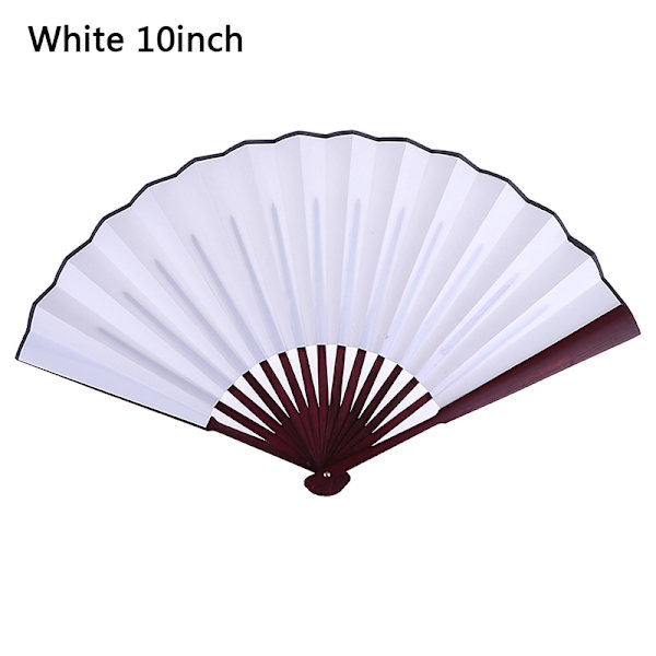 Tyylisuunnittelu Käsikäyttöinen Tuuletin Tyhjä Silkki Kangas Taittuva Tuuletin Juhliin Hääjuhliin White 10inch