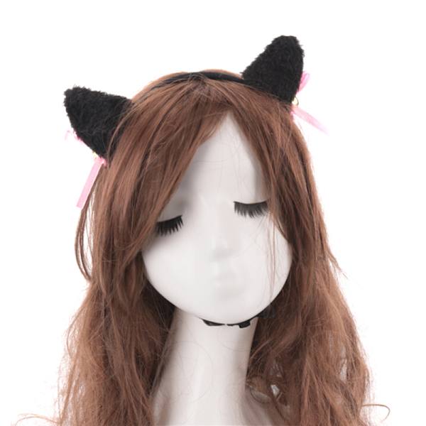 5st/ set Katt Cosplay Kostym Katt Svansöron Krage Tassar Handskar S Black One Size