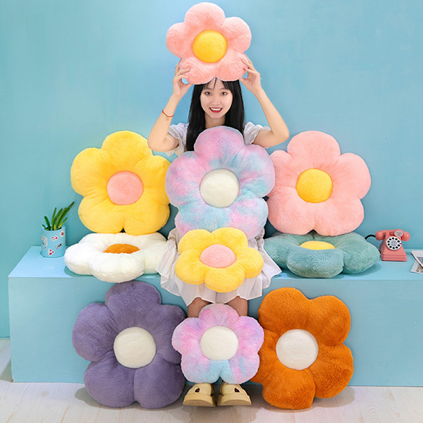 35cm Fylld Daisy Blomm Sittkudde Solrosform Barn Flicka Yellow