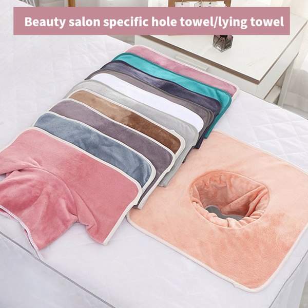 35*35cm Beauty SPA Massasjebord Planking Ansiktshåndkle med hull White one size