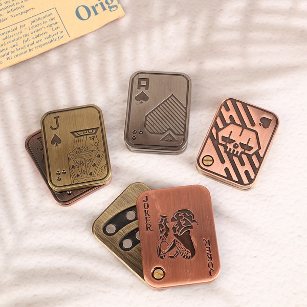 Slider Poker A K Metal Push Card EDC Spinners D Onesize