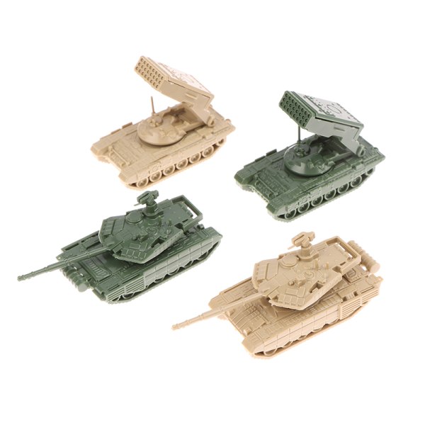 För pojkar 1/4PCS 1/144 T-90MS Tankmodell TOS Military Fighting Multicolor 4PCS