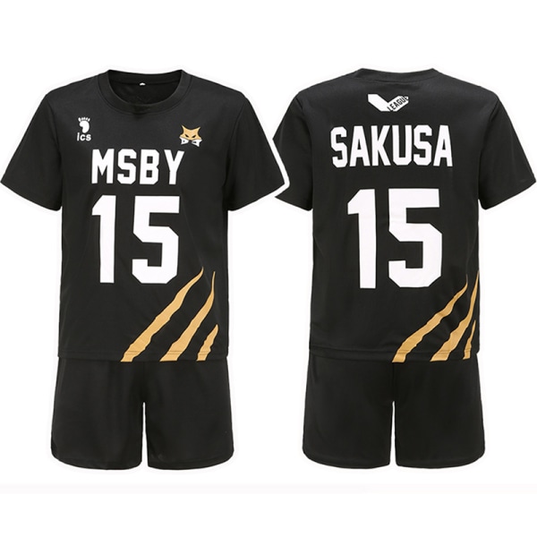Haikyuu Cosplay-kostyme MSBY Volleyballklubb Karasuno High Scho Black 15 S
