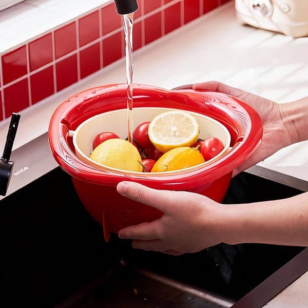 Fruktformet avløpskurv Red