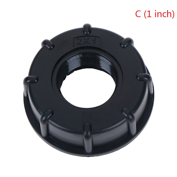 1/2" 3/4" 1" gevind IBC Tank Adapter Postevandsstik Udskift Black C (1 inch)