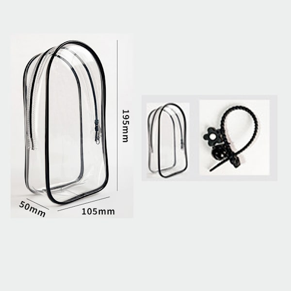 1 st Transparent PVC Skyddande Fodral Nyckelring Väska Förvaringsfodral A5