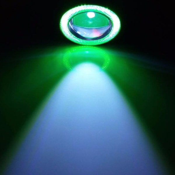 2 STK Bil Universal Angel Eyes Tågelygte COB LED Kørelys S Green light 76mm/3in