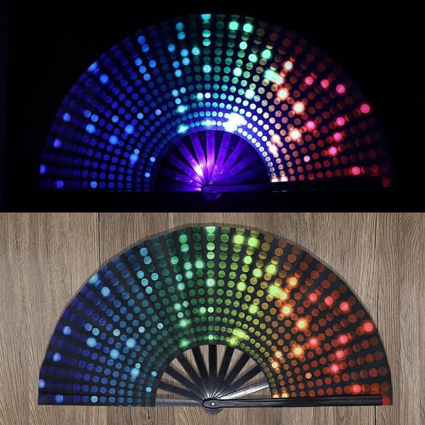 Kung Fu Vifte UV Blekkutskrift Fluorescerende Vifte Bambusbein Folding E