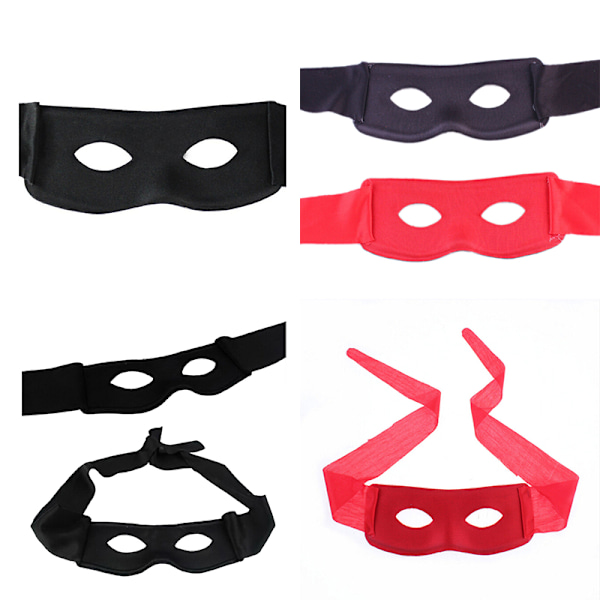 Bandit Zorro Maskerad Mask för Temafest Maskerad Cos black