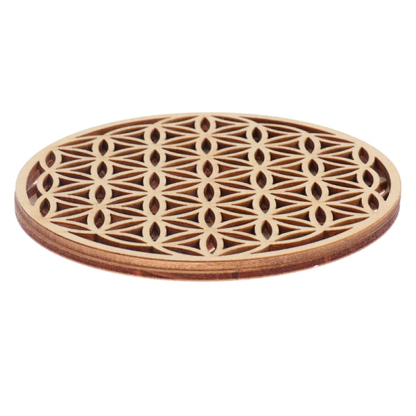 10 STK Creative Chakra Pattern Coaster Wood Flower of life Natur A 10pcs