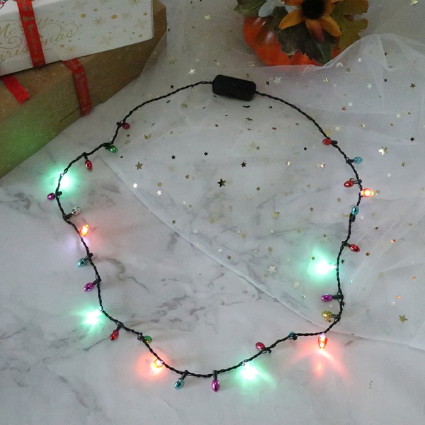 Ljus glödande LED-halsband Blinkande Ljus Blinkande jul A onesize