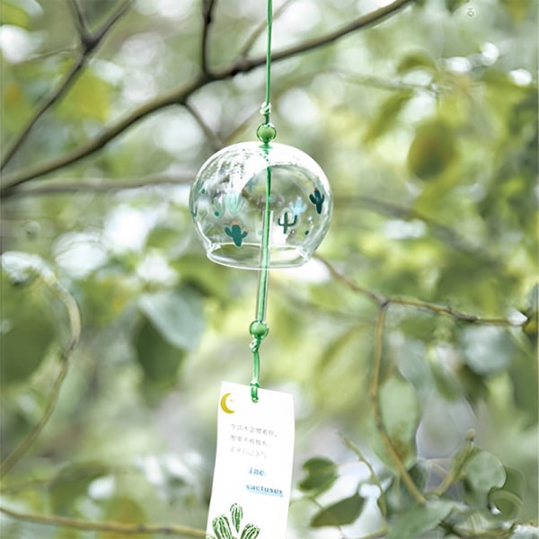 Vindklokke Sakura mønster Vindklokker Håndlavet Glas Furin Hjem A6 A6
