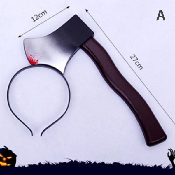 Saw Axe Halloween Pannband Knepig rekvisita Skräckfestdekor black A