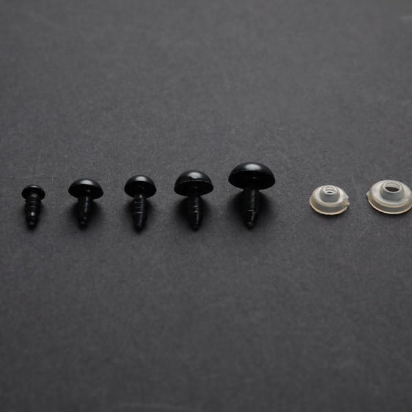 100 stk/sett 6-12 mm ny marionett barn lekeøyne plastsikkerhet E Black one size