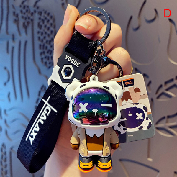 Cool hip hop karhu avaimenperä salama Naisten autonukke avaimenperä Multicolor D