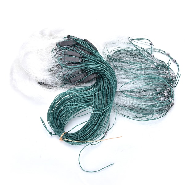 25m 3 lager monofilament gälfisknät med flytfiskfälla Green One Size